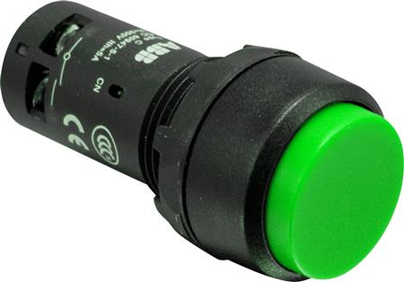 ABB EXTENDED PUSHBUTTON GREEN WITH 2NO 