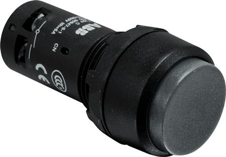 ABB EXTENDED PUSHBUTTON BLACK WITH 1NC 