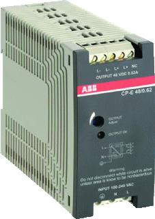 ABB SCHAKELENDE VOEDING INGANG-100-240VAC UITGANG-48VDC-0-62A 30W DIN-RAIL MONTAGE-