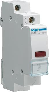 HAGER LED SIGNAALMODULE ROOD RECHTHOEKIG 230V AC LICHTBRON IP20 KUNSTSTOF / GRIJS 