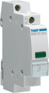HAGER LED SIGNAALMODULE GROEN RECHTHOEKIG 12-48V AC LICHTBRON IP20 KUNSTSTOF / GRIJS 