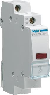 HAGER LED SIGNAALMODULE ROOD RECHTHOEKIG 12-48V AC LICHTBRON IP20 KUNSTSTOF / GRIJS 