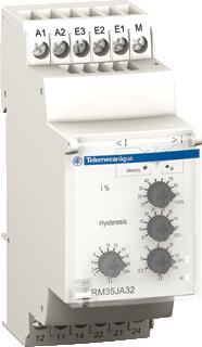 SCHNEIDER-ELECTRIC RM35 STROOMBEWAKINGSRELAIS MEETSTROOM: 0,15-1,5A/0,5-5A/1,5-15A OVER-OF ONDERSTROOM VOED.SP. 24-240VAC/DC 2W 