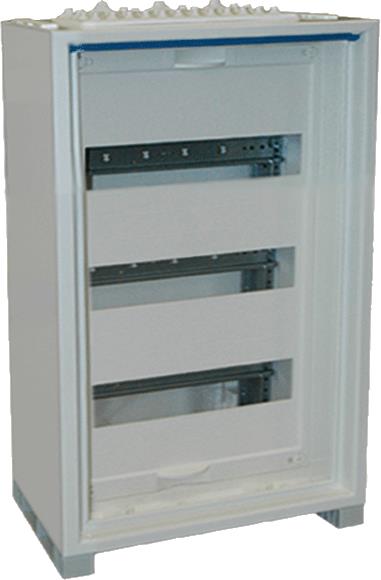 HAGER WANDOPBOUW VERDEELKAST QUICKSET IP30 GEISOLEERD 500X300X161MM (HXBXD) ZONDER DEUR STAAL RAL 9010 WIT 