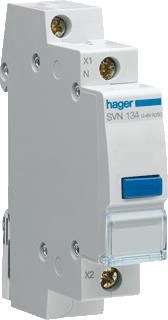 HAGER LEDSIGNAALMODULE BLAUW 12/48 VAC + DC 