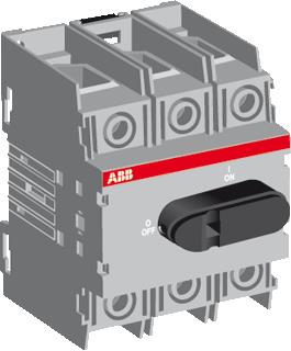 ABB LASTSCHAKELAAR 3P 100A BODEM-DIN-RAIL MONT-FRONTBEDIENING VASTE ZWARTE KNOP VERL-MOGELIJK-