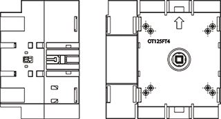 ABB LASTSCHAKELAAR 4P 125A FRONTMONTAGE 1-GATS FRONTBEDIENING EXCL-KNOP AANSLUITING 10-70 MM2-