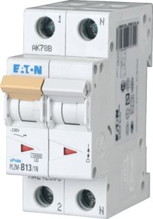 EATON PLZM-B13/1N-MW INSTALLATIEAUTOMAAT 1P+N B-KARAKTERISTIEK 13A IEC/EN 60898-1 10KA 2 MODULEN BREEDTE 35MM 