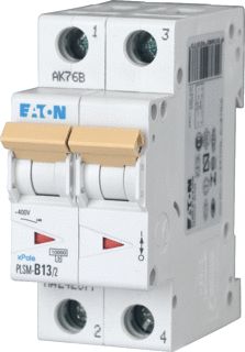 EATON PLSM-B13/2-MW INSTALLATIEAUTOMAAT 2P B-KARAKTERISTIEK 13A IEC/EN 60898-1 10KA 2 MODULEN BREEDTE 35MM 