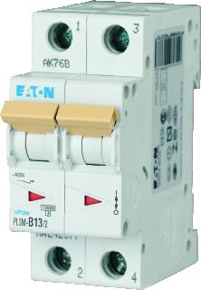 EATON PLSM-C13/2-MW INSTALLATIEAUTOMAAT 2P C-KARAKTERISTIEK 13A IEC/EN 60898-1 10KA 2 MODULEN BREEDTE 35MM 