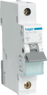 HAGER INSTALLATIEAUTOMAAT 1P 6KA C-KARAKTERISTIEK 3A 1 MODULE