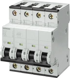 SIEMENS 5SY44 INSTALLATIEAUTOMAAT 4P 10KA/35KA A-KARAKTERISTIEK 1A 4 MODULEN