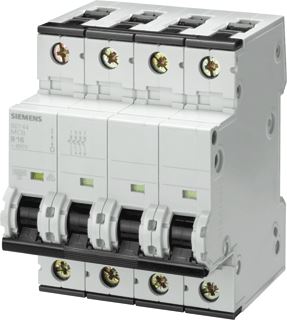 SIEMENS CIRCUIT BREAKER 400V 25KA 3+N-POLE C 1A D=70M