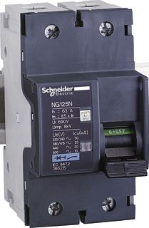 SCHNEIDER ELECTRIC NG125N INSTALLATIEAUTOMAAT 2P IN=16A C-KARAKTERISTIEK