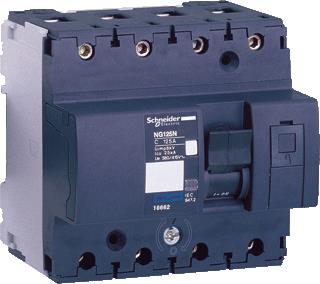 SCHNEIDER ELECTRIC NG125L INSTALLATIEAUTOMAAT 4P IN=20A C-KARAKTERISTIEK