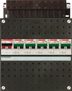 ABB HAFONORM INSTALLATIEKAST 1-FASE 5 GROEPEN HS 40A 2P 12MOD KUNSTSTOF HXBXD 220X220X90MM INBOUWD. 0-45MM IP20