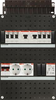 ABB INSTALLATIEKAST 1-FASE 6 GROEPEN 2 ALS HS 40A 2P WCD 24MOD MET BELTRANSFORMATOR KUNSTSTOF HXBXD 405X220X90MM IP20