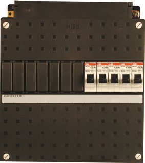 ABB HAFONORM INSTALLATIEKAST 3-FASEN 5 GROEPEN 12MOD KUNSTSTOF HXBXD 220X220X75MM INBOUWD. 0-45MM IP20 