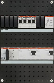 ABB HAFONORM INSTALLATIEKAST 3-FASEN 4 GROEPEN 2 ALS HS 40A 4P 24MOD MET BELTRANSFORMATOR KUNSTSTOF HXBXD 390X220X90MM IP20