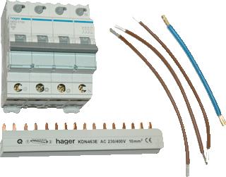 HAGER UITBREIDINGSSET KRACHTGROEP 3P+N 16 A B-KARAKTERISTIEK ACHTER ALS 