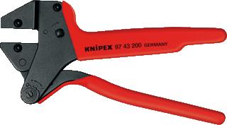 KNIPEX KRIMP-SYSTEEMTANG VOOR VERWISSELBARE KRIMPPROFIELEN MET MEER-COMPONENTENGREPEN GEBRUINEERD 200 MM