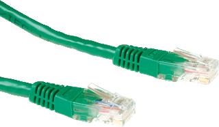 INTRONICS PATCHKABEL ACT MET 2X RJ45 MALE CONNECTOR 2 METER U/UTP PVC 250MHZ CYCLES 750 CAT6 24AWG GROEN. 