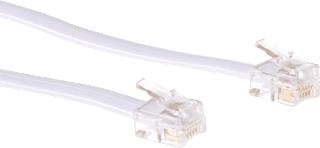 INTRONICS PLATTE TELEFOONKABEL ACT 2X RJ12 MALE 3 METER MODULAR FLAT 6 WIRES PVC CYCLES 750 28AWG WIT. 