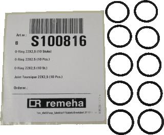 REMEHA CALENTA O-RING 22X2.5 PRIJS=PER 10 STUKS 