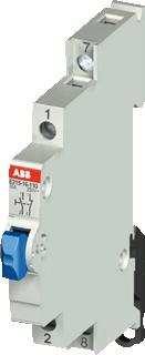 ABB DRUKKNOP KLEUR BLAUW SYSTEM PRO-M-16A PULSCONT-1M-1V B-9MM DIN-RAIL MONT-VOOR 45MM OPENING 