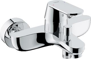 GROHE EUROSMART COSMOPOLITAN BADMENGKRAAN WAND EENGREEPS 2-GATS OMSTELINRICHTING 150+/-15MM HART 163MM UITLOOP VAST CHROOM