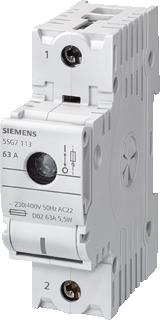 SIEMENS N-TYPE MINIZED FUSE SWITCH FOR NEOZED FUSE LINKS D02 1+N-POLE D=70 MM DRAW-OUT ASSEMBLY 