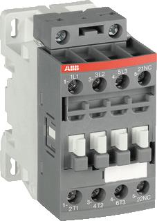 ABB MAGNEETSCHAKELAAR 3P AC3-9A-4KW-400V-HULPCONTACT 1M SPOELSPANNING 24-60VAC-50-60HZ-20-60VDC SPOELCODE 21-