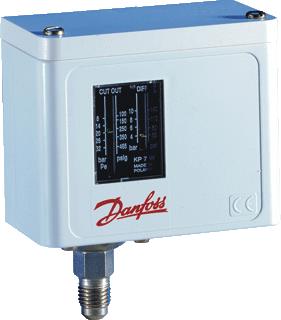 DANFOSS PRESSOSTAAT KP36 DRUKSCHAKELAAR BUITENDRAAD G1-4 INSTELBEREIK 4 12 BAR DIFF 0-5 1-6 BAR