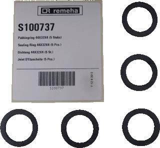 REMEHA QUINTA PRO PAKKINGRING 44X32X4MM VPE= 5ST PRIJS= PER VERPAKKING 