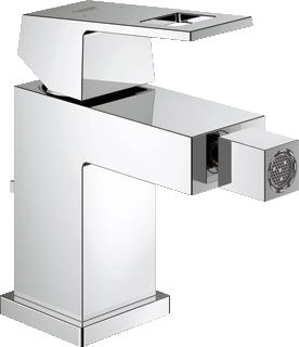 GROHE EUROCUBE BIDETMENGKRAAN S-SIZE TREKWASTE EENGREEPS 1-GATS CARTOUCHE KERAMISCH 139MM HOOGTE 112MM UITLOOP VAST CHROOM 