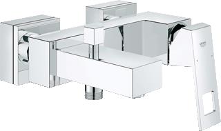 GROHE EUROCUBE BADMENGKRAAN WAND EENGREEPS 2-GATS OMSTELINRICHTING 150+/-15MM HART 181MM UITLOOP VAST CHROOM 