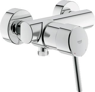 GROHE CONCETTO NEW DOUCHEMENGKRAAN WAND EENGREEPS 2-GATS CARTOUCHE KERAMISCH 150MM HARTAFSTAND MET KOPPELINGEN CHROOM 