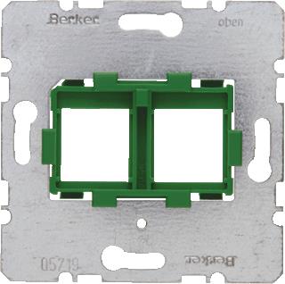 HAGER BERKER DRAAGPLAAT MODULAIRE JACKS 2-VOUDIG GROENE HOUDER (17 X 18 MM)