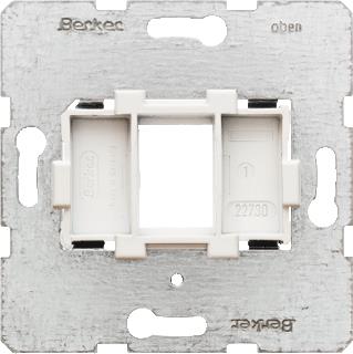 HAGER BERKER DRAAGPLAAT MODULAIRE JACKS ENKELVOUDIG WITTE HOUDER (14,9 X 20,7 MM)