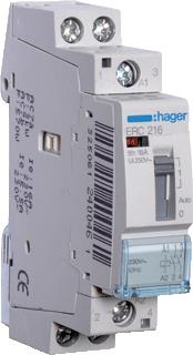 HAGER MAGNEETSCHAKELAAR AC ERC 2NO 16 AC-1 400V / 5.5 AC-3 400V / KW AC-3 400V U-SPOEL 230V 50HZ 230V 60HZ 