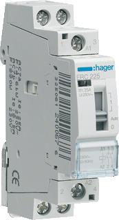 HAGER MAGNEETSCHAKELAAR AC ERC 2NO 25 AC-1 400V / 5.5 AC-3 400V / KW AC-3 400V U-SPOEL 230V 50HZ 230V 60HZ 