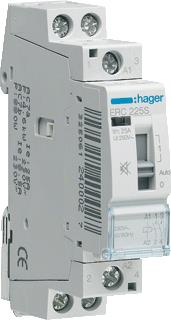 HAGER MAGNEETSCHAKELAAR AC ERC 2NO 25 AC-1 400V / 5.5 AC-3 400V / KW AC-3 400V U-SPOEL 230V 50HZ 230V 60HZ 