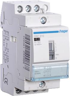 HAGER MAGNEETSCHAKELAAR AC ERC 3NO 16 AC-1 400V / 5.5 AC-3 400V / KW AC-3 400V U-SPOEL 230V 50HZ 230V 60HZ 