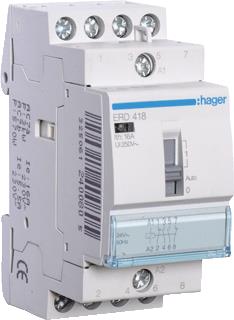 HAGER MAGNEETSCHAKELAAR AC ERD 2NO 2NC 16 AC-1 400V / 5.5 AC-3 400V / KW AC-3 400V U-SPOEL 24V 50HZ 24V 60HZ 