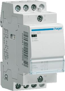 HAGER MAGNEETSCHAKELAAR AC ESC 3NO 25 AC-1 400V / 8.5 AC-3 400V / KW AC-3 400V U-SPOEL 230V 50HZ 230V 60HZ 