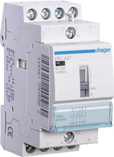 HAGER MAGNEETSCHAKELAAR AC ERC 2NO 2NC 25 AC-1 400V / 8.5 AC-3 400V / KW AC-3 400V U-SPOEL 230V 50HZ 230V 60HZ 