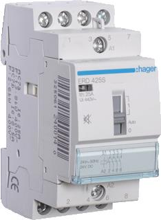 HAGER MAGNEETSCHAKELAAR AC ERD 4NO 25 AC-1 400V / 8.5 AC-3 400V / KW AC-3 400V U-SPOEL 24V 50HZ 24V 60HZ 