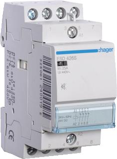 HAGER MAGNEETSCHAKELAAR AC ESD 4NC 25 AC-1 400V / 8.5 AC-3 400V / KW AC-3 400V U-SPOEL 24V 50HZ 24V 60HZ 