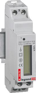 LEGRAND EMDX3 MODULAIRE 1-FASE KWH-METER 32A. PULSUITGANG. 1 MODULE. 
