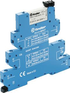 FINDER INTERFACERELAIS (VOET+RELAIS) MASTERINPUT SCHROEFAANSLUITING 6,2MM 1 WISSELCONTACT 6A /250VAC AANSLUITSPANNING 6 VAC/DC 